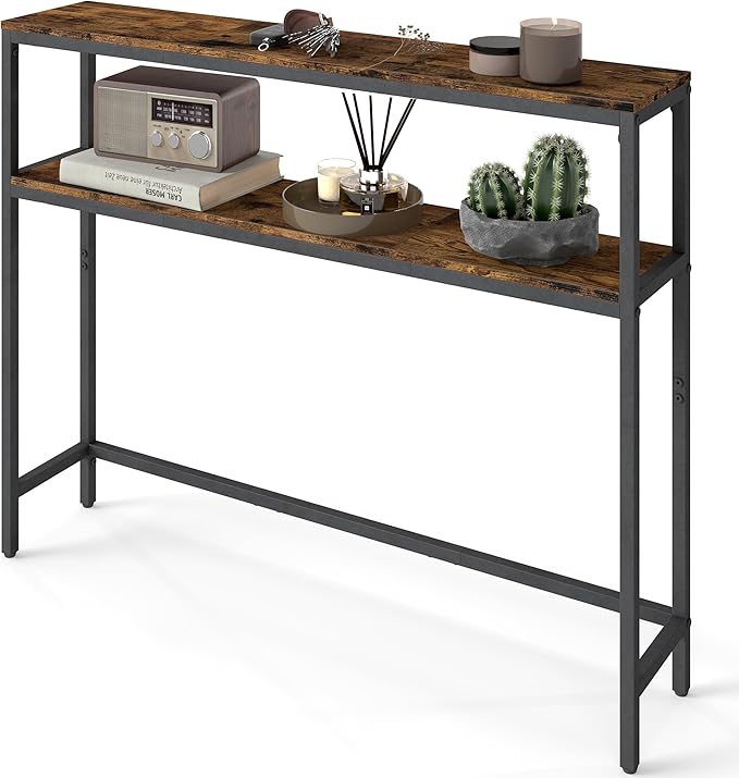 VASAGLE Console Table, 2-Tier Narrow Sofa Table by VASAGLEbySONGMICSHOME