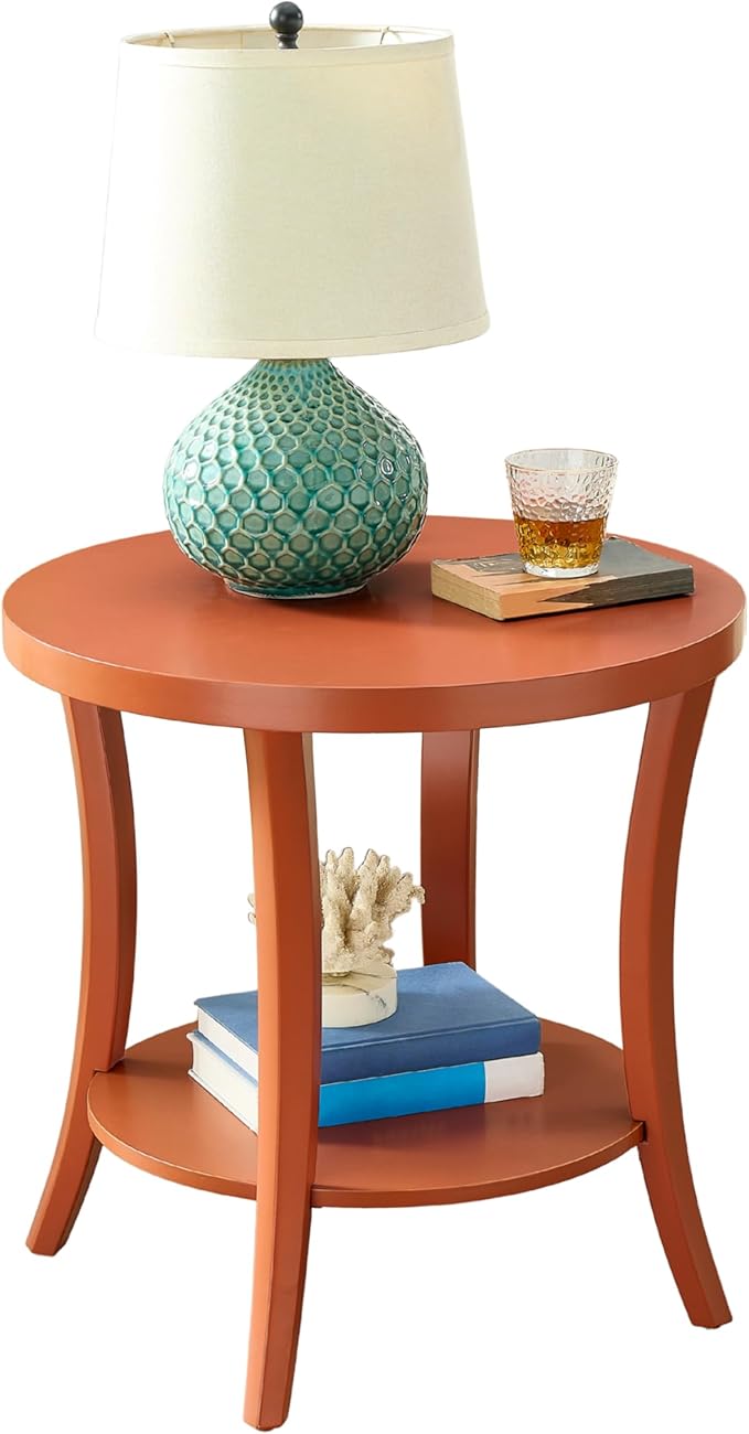 Roundhill Furniture Perth Contemporary Round End Table - Image 6