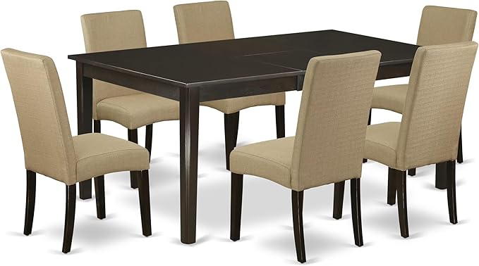 East West Furniture HEDR7-CAP-03 7 Piece Kitchen Table & Chairs Set Consist of by EastWestFurniture