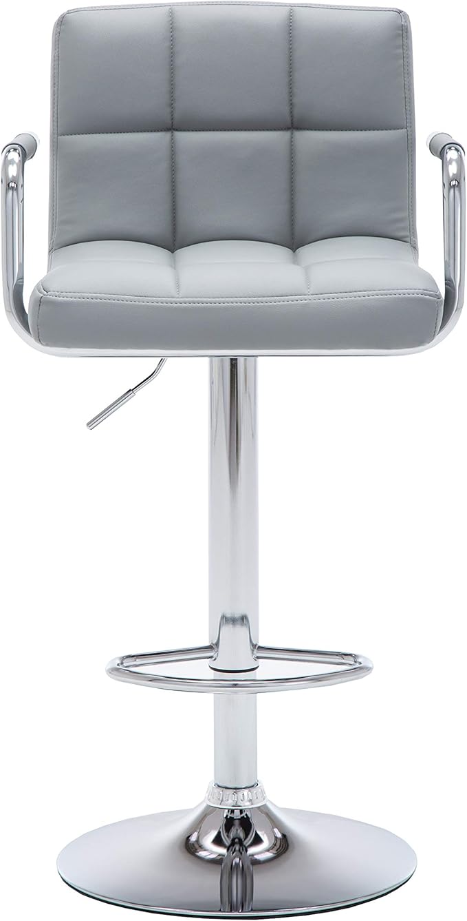 AC Pacific Contemporary Adjustable Swivel Kitchen Bar Stool Chair - Image 4