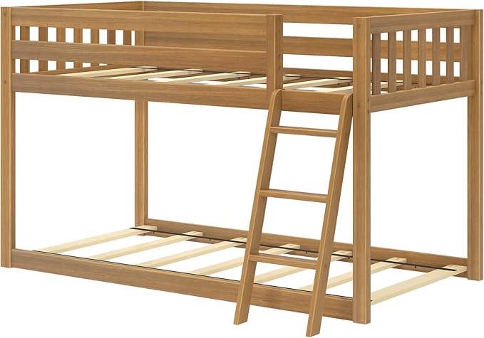 Max & Lily Fundamental Twin Low Bunk Bed, Kids Solid Wood Modern Bed Frame - Image 5