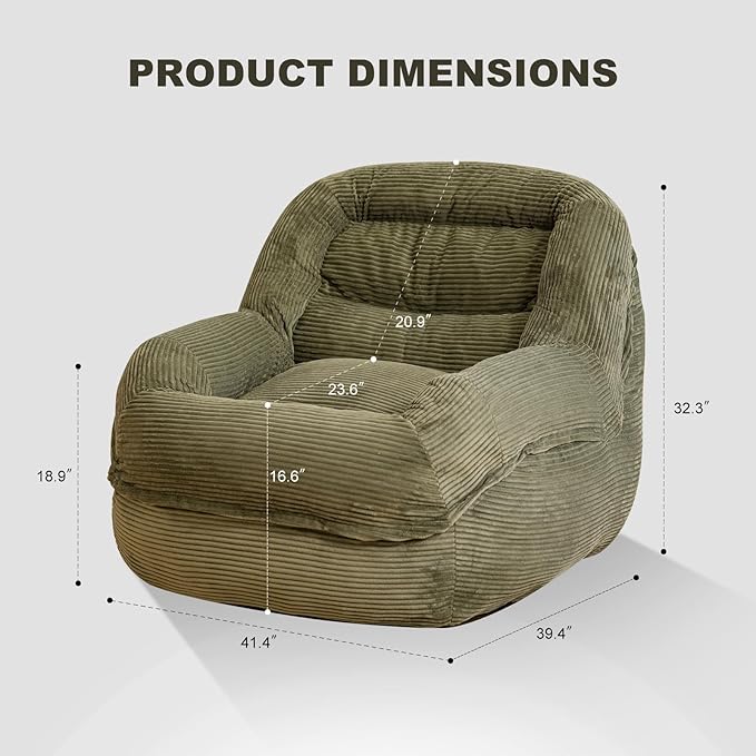 Giant Bean Bag Chair with Armrests - Image 2