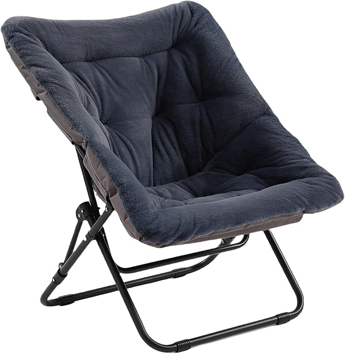 Comfy Folded Chair, Soft Faux Fur Oversized Folding Chair, Flexible Lounge Lazy by Givjoy