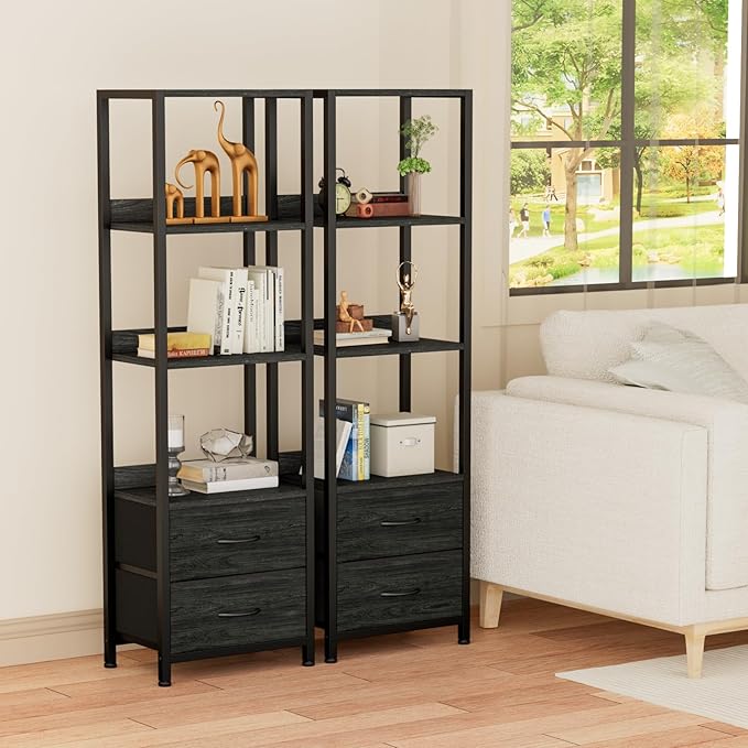 Furnulem 4-Tier Corner Shelf, Bookshelf - Image 9
