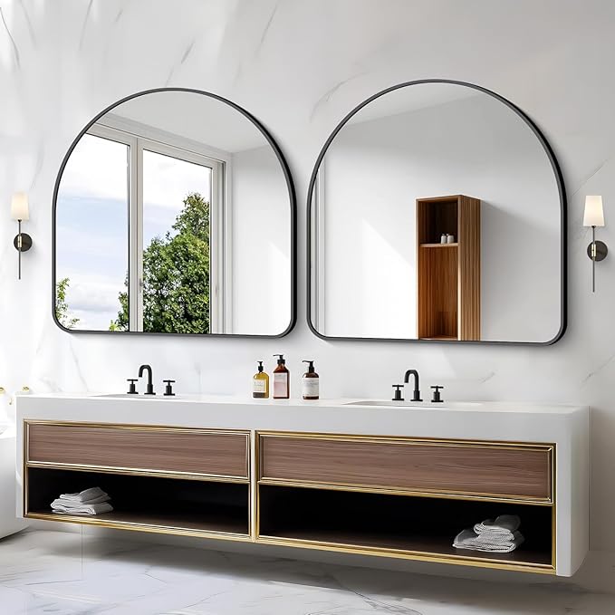 Arched Bathroom Mirror, Wall Mounted Mirror, Living Room, Vertically Hanging - Image 3