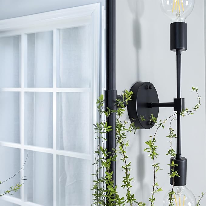TEHOME 48x36'' Matt Black Horizontal Pivoting Bathroom Vanity Mirror Large - Image 5