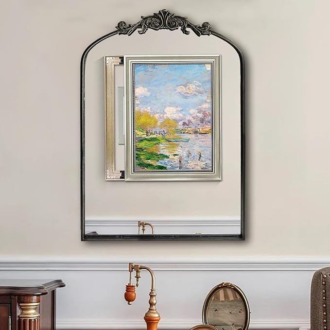 Wall Mirror Window Decorative Traditional Mirrors Antique Arched Farmhouse - Image 11