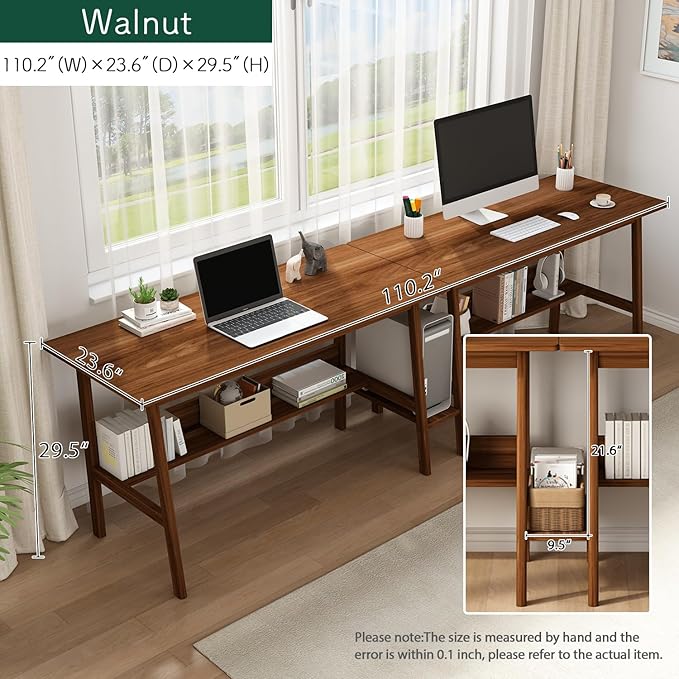 2-Person Writing Desk with Bookshelf - Image 6