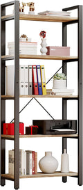 IRONCK Bookshelf 5-Tier Ladder Shelf 110 lbs Shelf Vintage Industrial Style by IRONCK