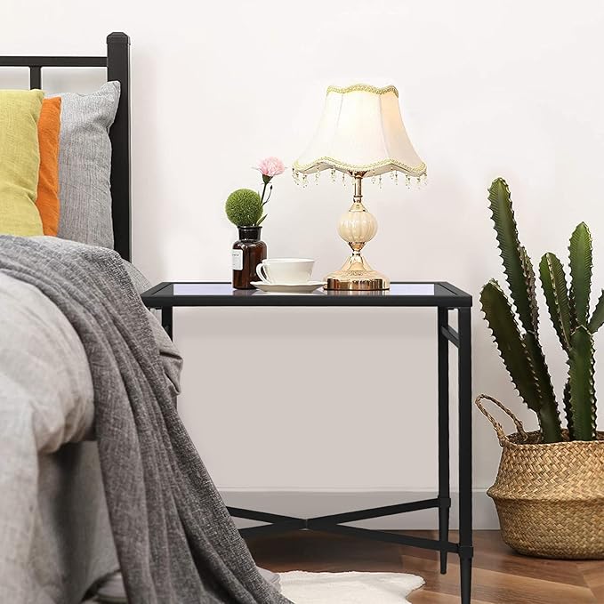Black End Table, Rectangle Side Table - Image 6