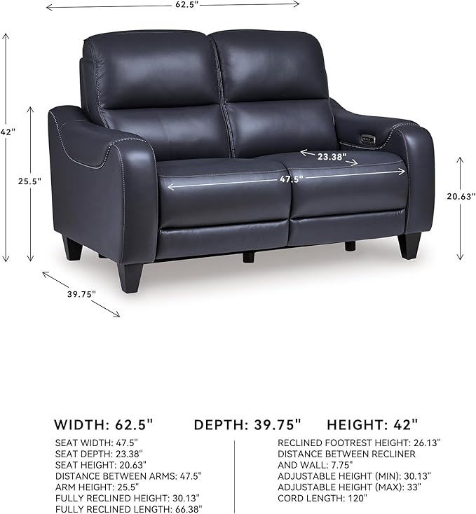 Signature Design by Ashley Mercomatic Contemporary Leather Match Wall Hugger - Image 3