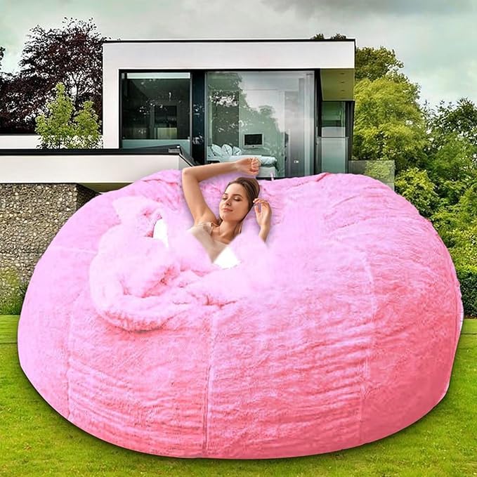 Bean Bag Chair for Adults Kids Without Filling Comfy Oversized Round Beanbag - Image 8