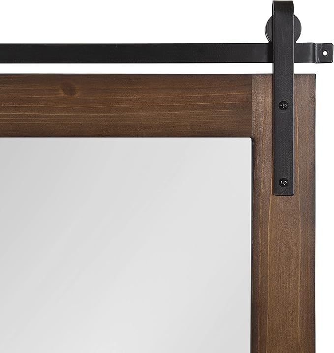 Kate and Laurel Cates Refined Decorative Framed Wall Mirror; 24 x 30; Walnut - Image 6