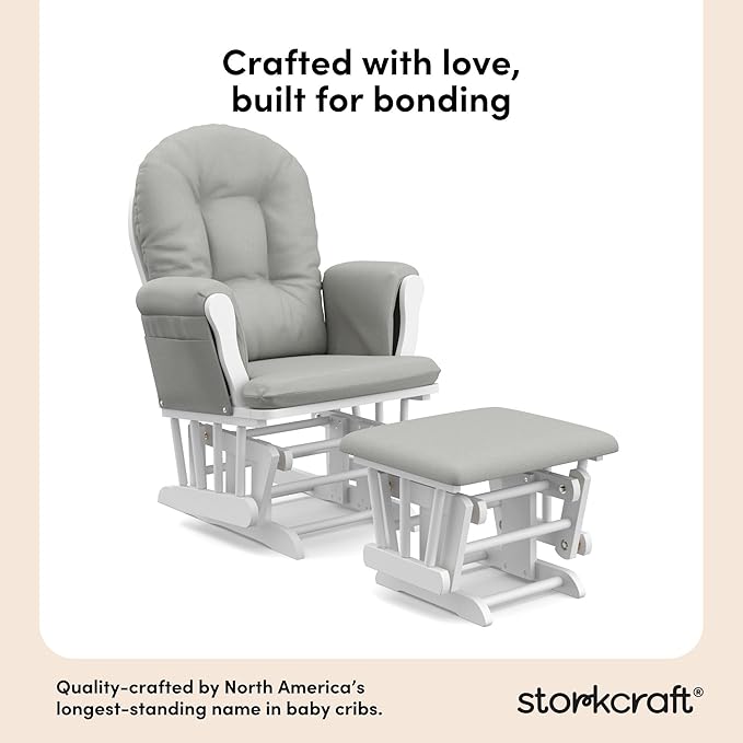 Storkcraft Premium Hoop Glider & Ottoman — GREENGUARD Gold Certified Nursery - Image 4