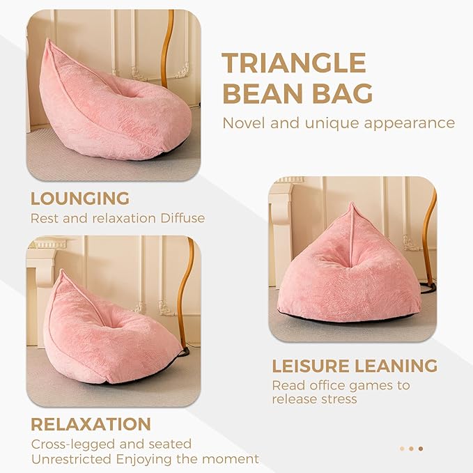 BYBYME Bean Bag Chairs Sherpa Lazy Sofa, Giant Beanbag Chairs - Image 8