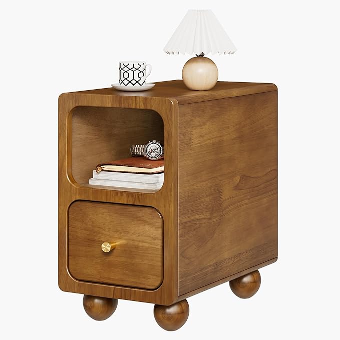 Solid Wood Nightstand, Narrow Night Stand by MVPSONAG