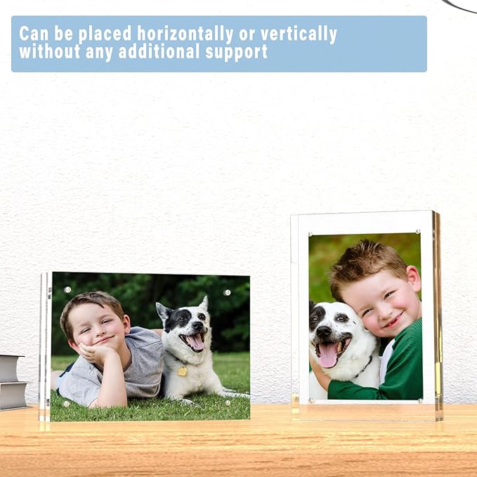 HELPLEX Acrylic Frame, 5 Pack 3.5x5 Acrylic Picture Frames, 20mm Thicker - Image 6