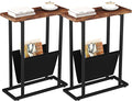 Narrow Side Table for Small Spaces, Small End Table Set of 2 by Yusong