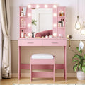 Vabches Vanity Desk with Lights, Makeup Vanity with Power Strip, Dressing Table by Vabches