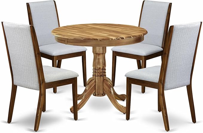 East West Furniture ANLA5-ANA-05 5 Piece Dining Room Table Set Includes a Round by EastWestFurniture