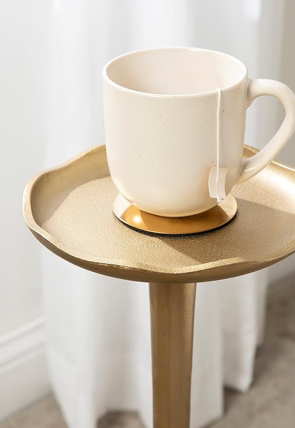 Kate and Laurel Alessia Modern Decorative Metal Drink Table; 8 x 8 x 22; Gold; - Image 4