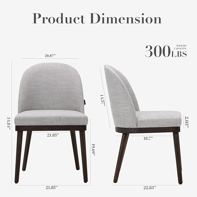 COLAMY Upholstered Dining Chairs Set of 2, Large Dining Room Kitchen Chairs - Image 2