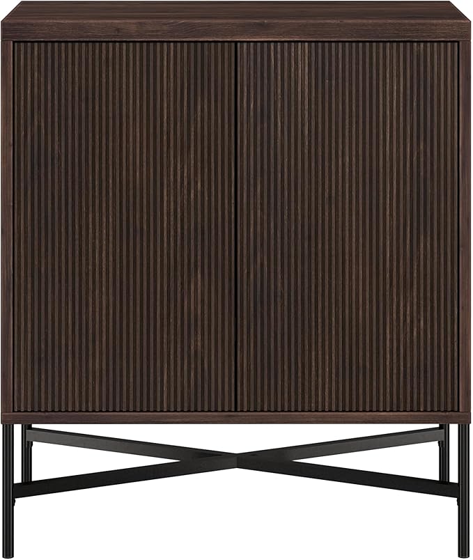 Henn&Hart 28" Wide Rectangular Accent Cabinet in Brown, - Image 4
