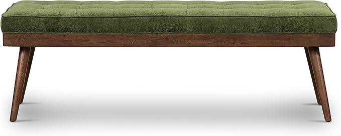 POLY & BARK Luca Bench in Distressed Green Velvet - Image 4