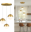 LMS Brushed Gold 3-Light Cluster Pendant Lights, Modern Kitchen Island Lighting by LMS