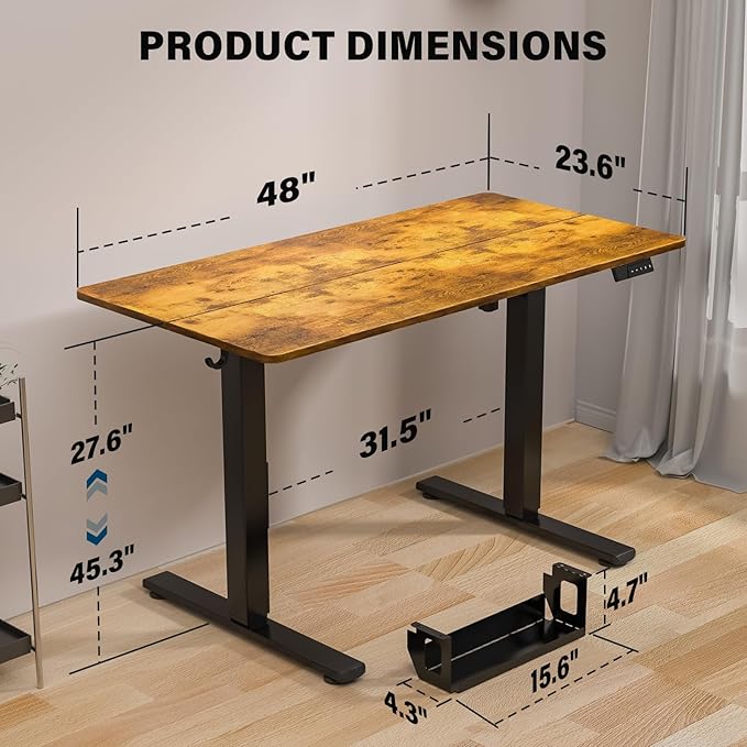 Kingant Standing Desk Height Adjustable Electric Stand Up Desks - Image 3