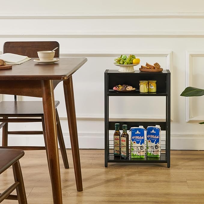 IBUYKE Narrow Side Table with Storage Shelf, 3 Tier End Table, Modern Sofa Table - Image 4