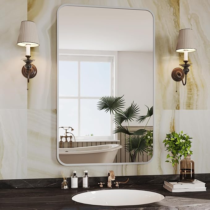 Mirror for Bathroom, Espejo para baño, 30x60 Silver Mirror Framed, Large - Image 5