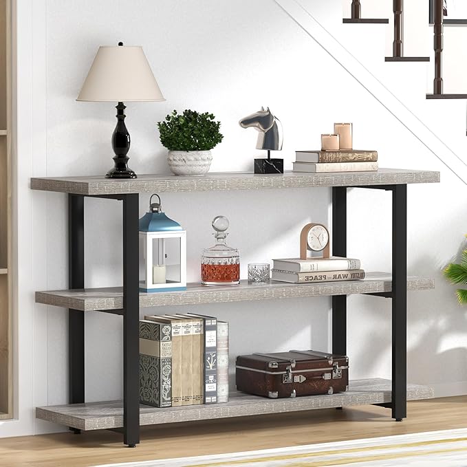 FOLUBAN Sofa Table, Wood Entryway Table - Image 3
