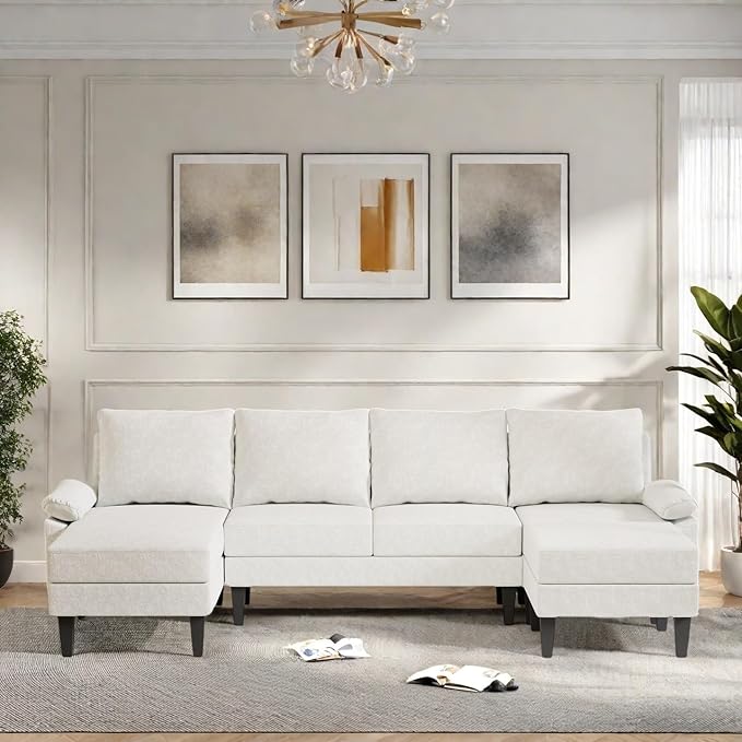 115 Inch U Shaped Sectional Couch - Image 5