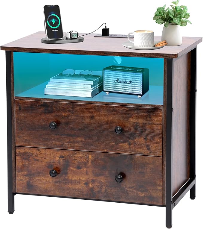 27 Inch Wide Night Stand, Large Wood Night Stand by Tykacna