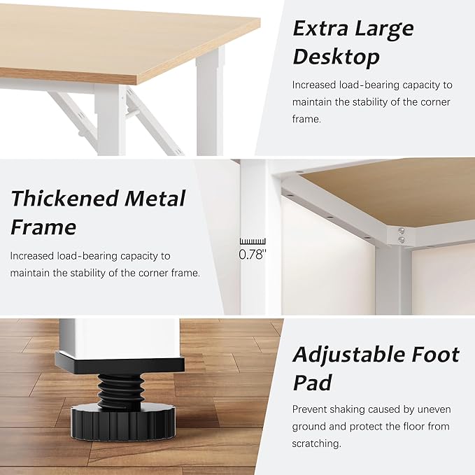 Need Folding Desk for Home Office 39-3/8'' Length Modern Folding Table Computer - Image 8