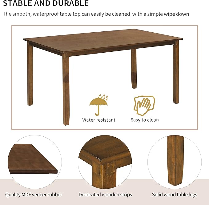 SogesPower 6-Piece Kitchen Dining Table Set - Image 6