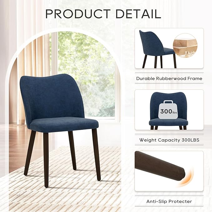 COLAMY Upholstered Dining Chairs Set of 4, Modern PU Leather Dining Room - Image 4