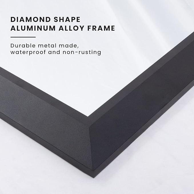 Amorho Black Bathroom Mirror, Living Room, Large Rectangle Vanity Mirrors. - Image 3