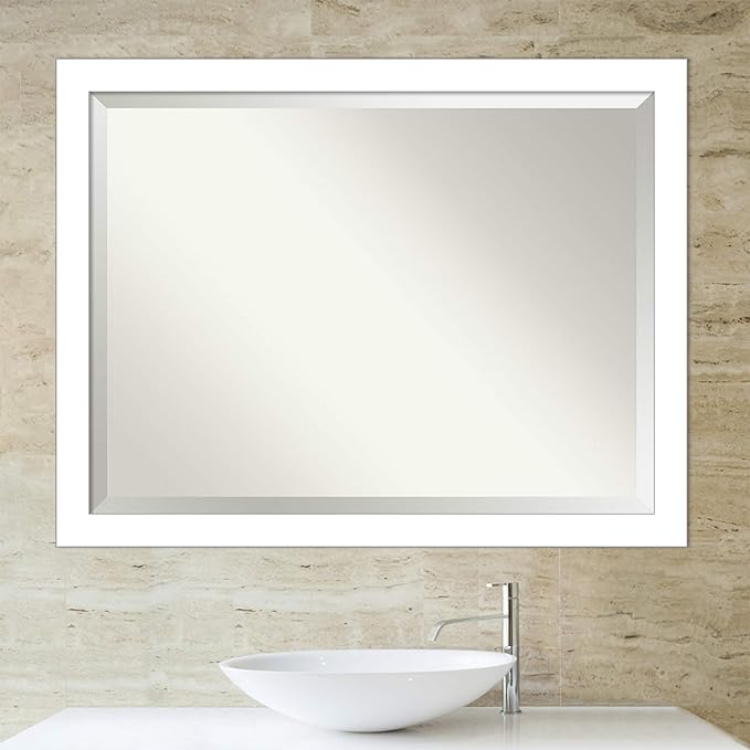 Amanti Art White Bathroom Mirror - Image 6