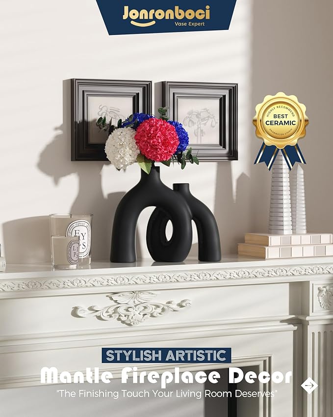 Matte Black Vase Set - Image 7