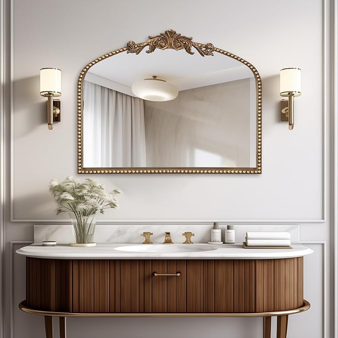 Baroque Arch Mirror for Living Room Wall, Bedroom Decor by BAODANFU