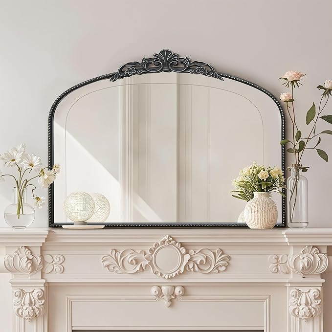 Micasso Black Large Vintage Mirror, Living Room by Micasso