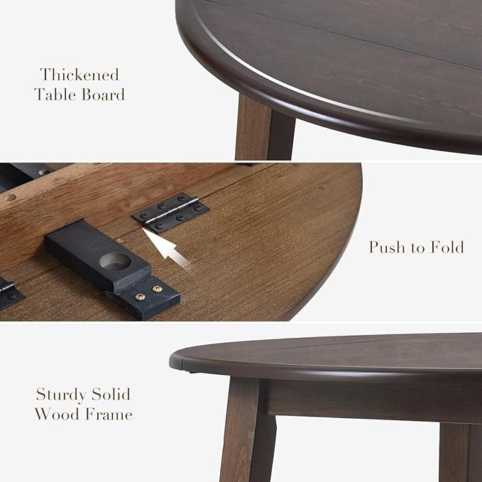 COLAMY 5-Piece Extendable Dining Table Set - Image 5
