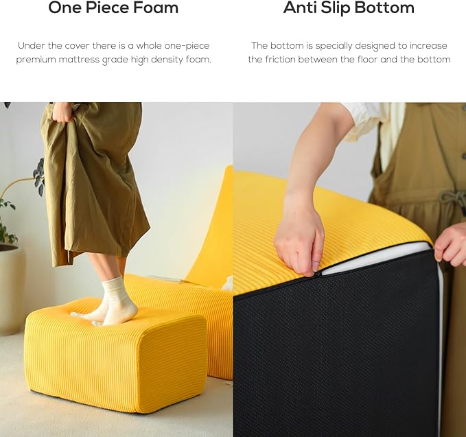 N&V Bean Bag Chair Single Seated Foam Sofa Armless Floor Sofa - Image 6