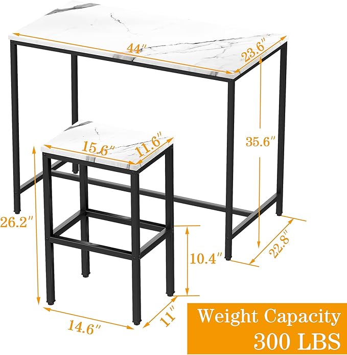 Aklaus 5 Piece Bar Table Set Kitchen Dining Table Set - Image 6