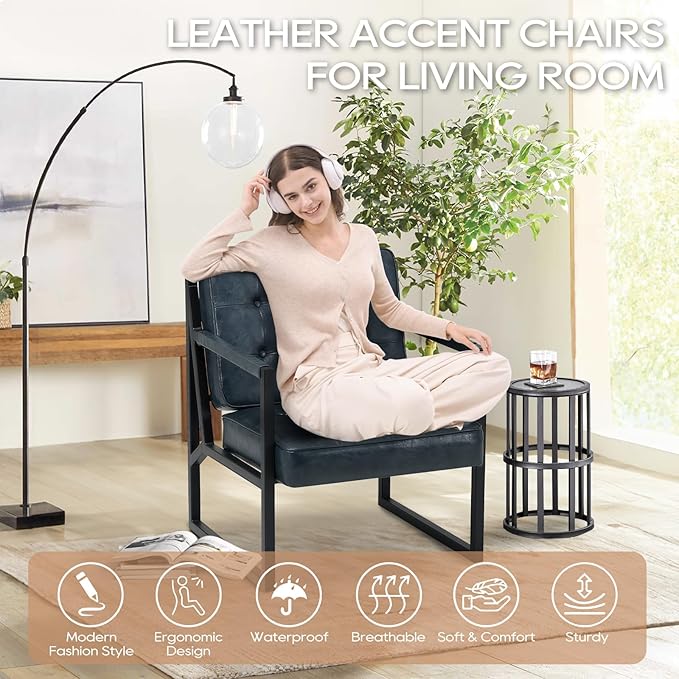 COLAMY Modern Accent Chair, Accent Arm Chair - Image 4