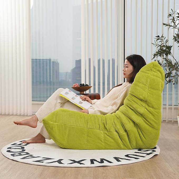 N&V Fireside Chair, Mid Century Armless Floor Sofa, Soft Premium Corduroy Floor - Image 4