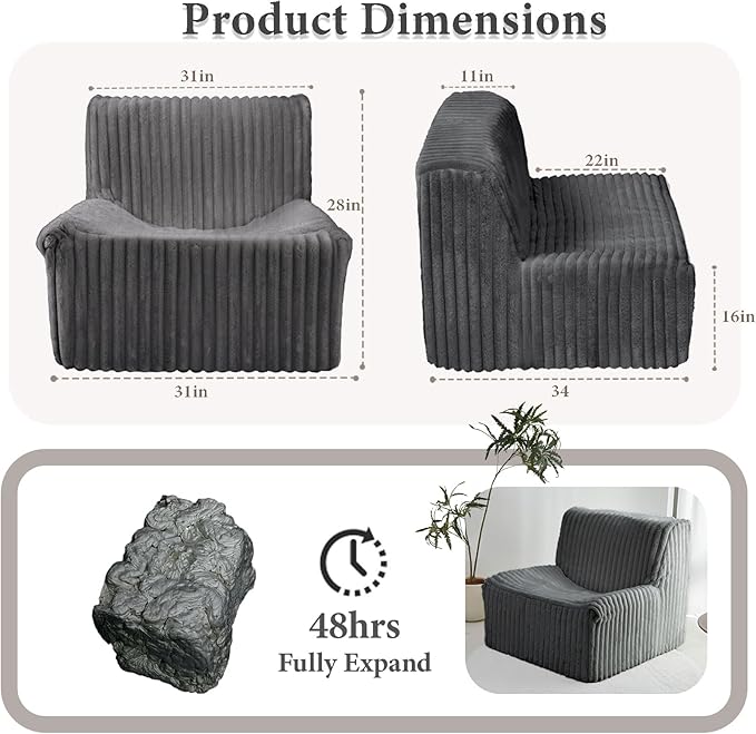 Super Comfy Lazy Sofa Chair, Soft Faux Fur Accent Chair - Image 5
