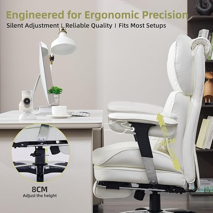Efomao White Big and Tall Office Chair - Image 5